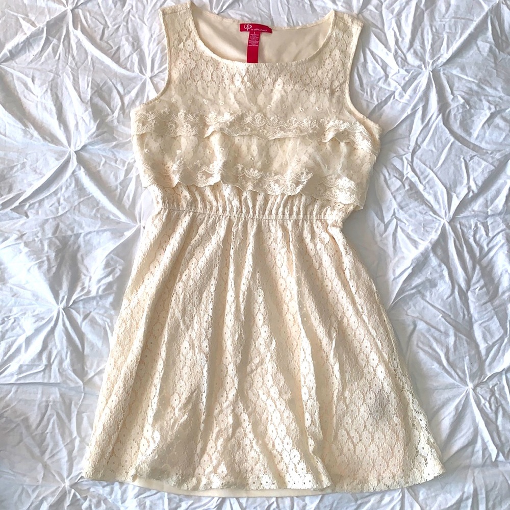 Up by Pink Culture Cream Detailed Dress